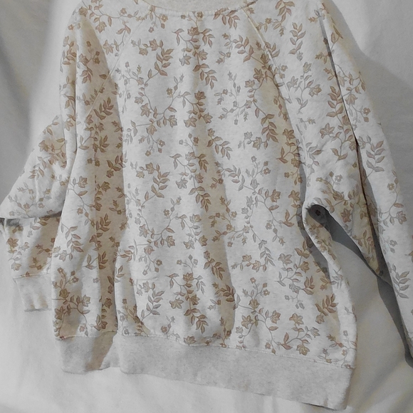Old Navy Beige Floral Sweatshirt - Picture 4 of 8
